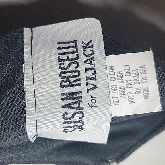 Susan Roselli by Vijack Black V Cut Dress Vintage Size 12 - Picture 6 of 8